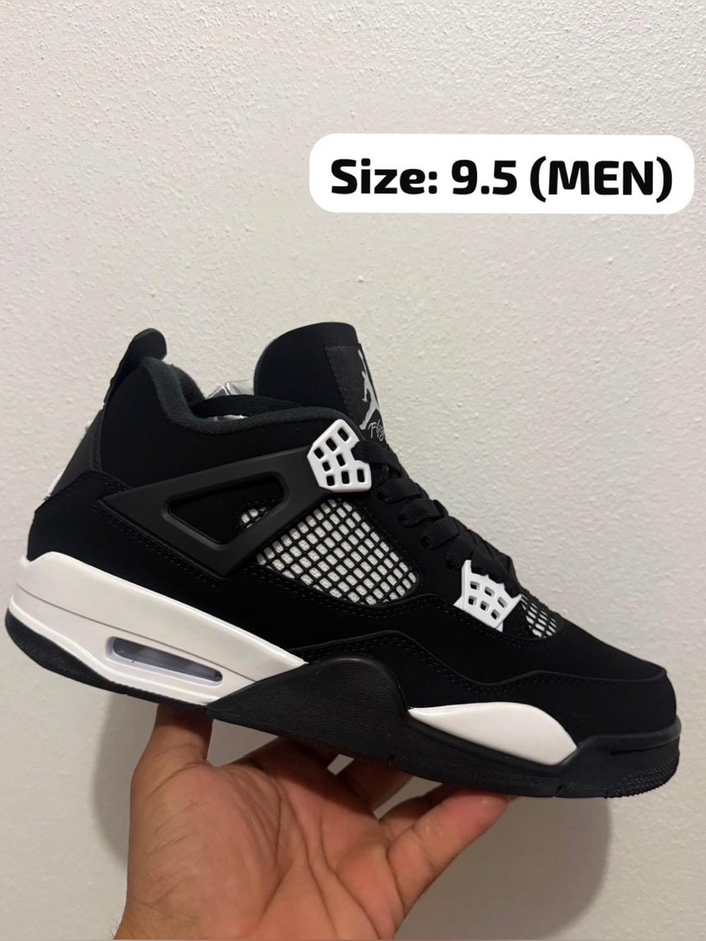 Jordan Retro 4 White Thunder Sneakers - Size 9.5
